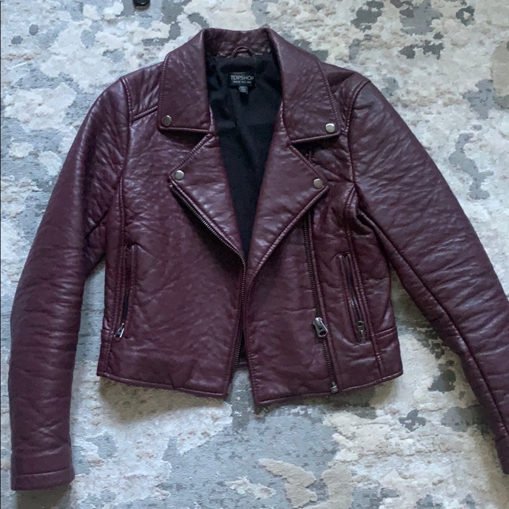 Top Shop Moto Leather (faux) Jacket size 2